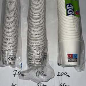 Хартиени чаши Мала70мл-45ден/Средна110мл-55ден/Голема200мл-65ден